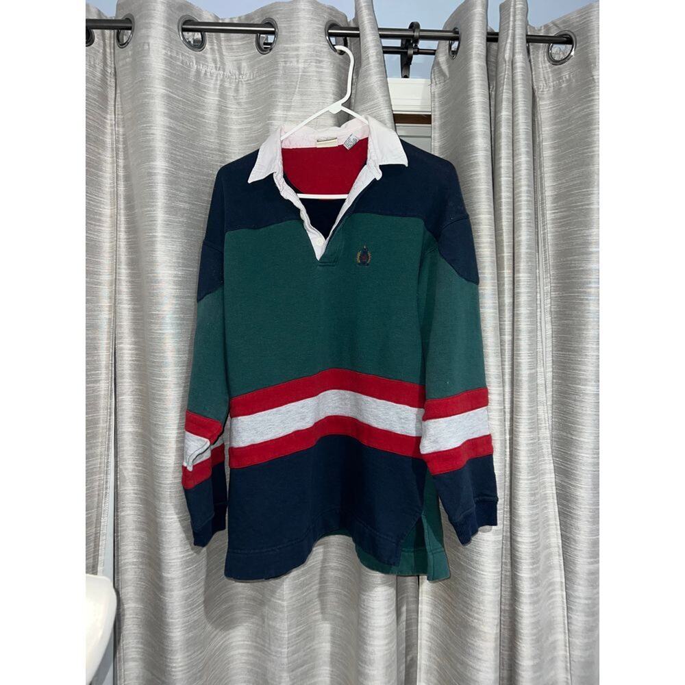 Vintage Bugle Boy collared rugby shirt size large